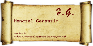 Henczel Geraszim névjegykártya